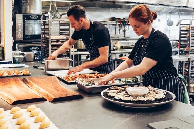 Working in the kitchen